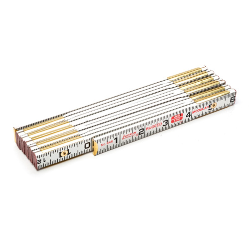 Red End&reg; Masonry Rule, 6' L, Wood, 1/16" Graduations D. Morneault & Fils