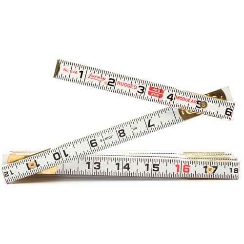 Red End&reg; Masonry Rule, 6' L, Wood, 1/16" Graduations D. Morneault & Fils