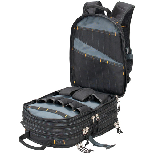 75-Pocket Tool Backpacks, 13" L x 17-1/2" W, Black, Nylon D. Morneault & Fils