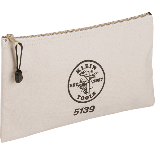 Pochette pour outils avec fermeture &agrave; glissi&egrave;re, Toile, 1 pochettes, Beige D. Morneault & Fils