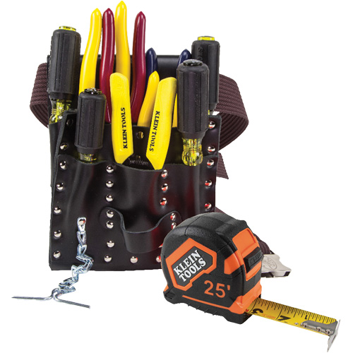 ENS OUTILS ELECTRICIEN A/POCHETTE CEINTURE, Cuir, Blanc D. Morneault & Fils