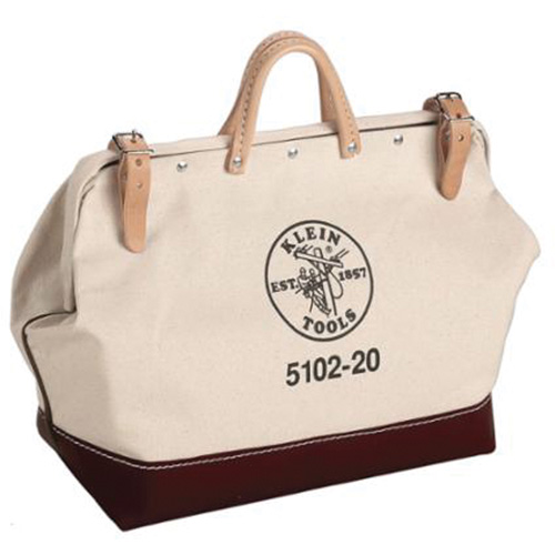 Sac d'outils robuste de 20 po, Toile, 1 pochettes, Brun/Naturel D. Morneault & Fils
