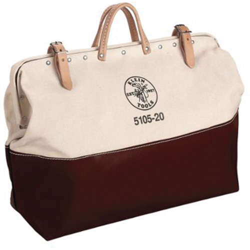 Sac d'outils robuste &agrave; fond haut de 20 po, Toile, 1 pochettes, Naturel D. Morneault & Fils