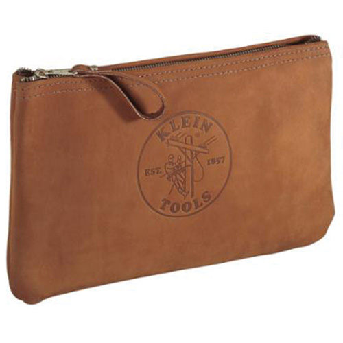 Pochette &agrave; outils avec sac &agrave; fermeture &agrave; glissi&egrave;re, Cuir, 1 pochettes, Brun D. Morneault & Fils