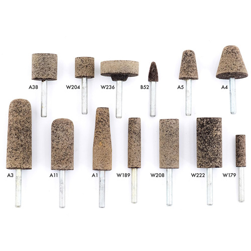 A36Q Resin Bonded Mounted Points, A11, Aluminum Oxide, 11/16" Dia., 2" L, 36 Grit D. Morneault & Fils