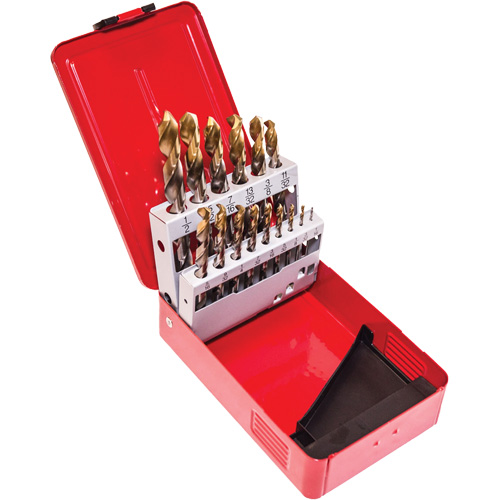 Jobber Drill Set, 15 Pieces, High Speed Steel D. Morneault & Fils
