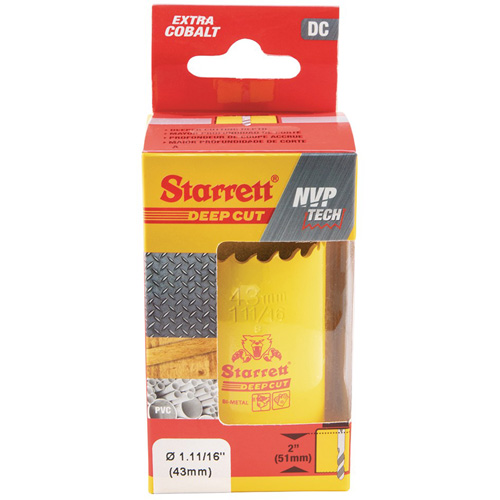 Bi-Metal Holesaw - 1-11/1, 1-11/16", 2" Depth of Cut, Bi-Metal D. Morneault & Fils
