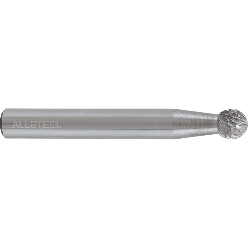 AllSteel Ball Shape Carbide Burr, SD-1, 1/4" Dia., 1/4" Shank, 7/32" Depth of Cut D. Morneault & Fils