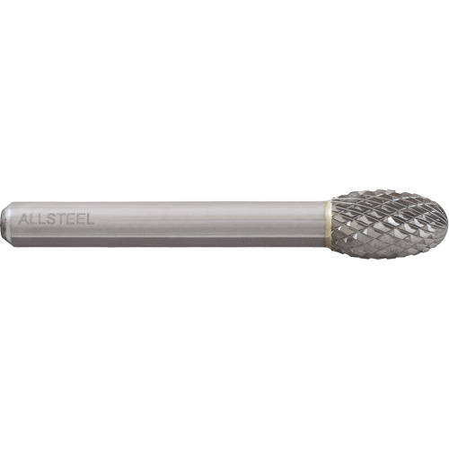AllSteel Egg Shape Carbide Burr, SE-3, 3/8" Dia., 1/4" Shank, 5/8" Depth of Cut D. Morneault & Fils