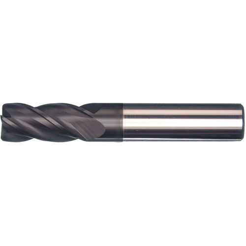 Unequal Helix End Mill, 1/2" Dia., 3" L, 4 Flutes, 1/2" Shank, Carbide D. Morneault & Fils
