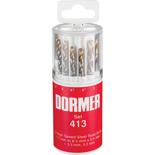Jobber Drill Bit Set, 13 Pieces, High Speed Steel D. Morneault & Fils