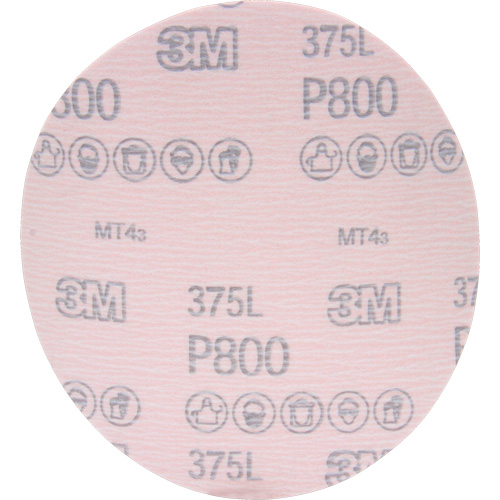 Hookit 375L Film Disc, 6" Dia., P800 Grit, Aluminum Oxide D. Morneault & Fils