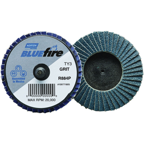 Mini disques &agrave; lamelles BlueFire R884P, 2" x Type 27, Grain 40, Alumine de zirconium D. Morneault & Fils