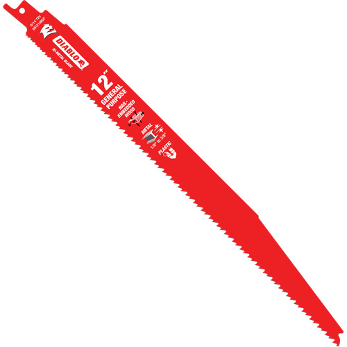 Lame de scie alternative tout usage, Bim&eacute;tal, 8-14 Dents par pouce, 12" lo x 1" la D. Morneault & Fils