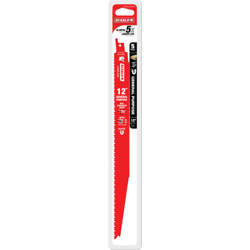 Lame de scie alternative tout usage, Bim&eacute;tal, 8-14 Dents par pouce, 12" lo x 1" la D. Morneault & Fils