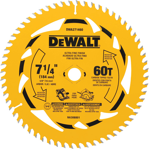 Lame de scie circulaire, 7-1/4", 60 dents, Pour Bois D. Morneault & Fils