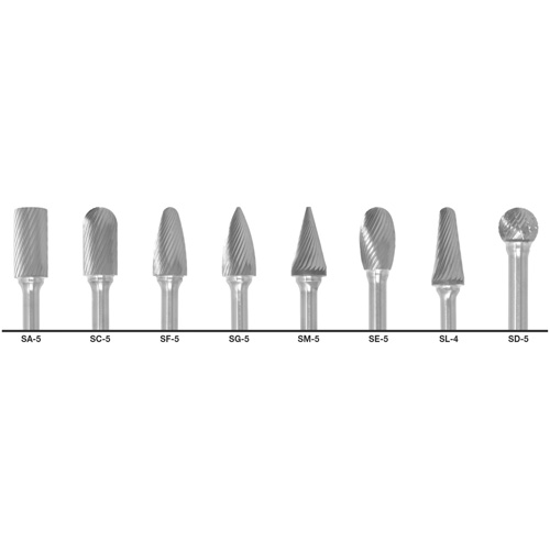 1855 Double Cut Carbide Burr Set, 8 Pieces D. Morneault & Fils