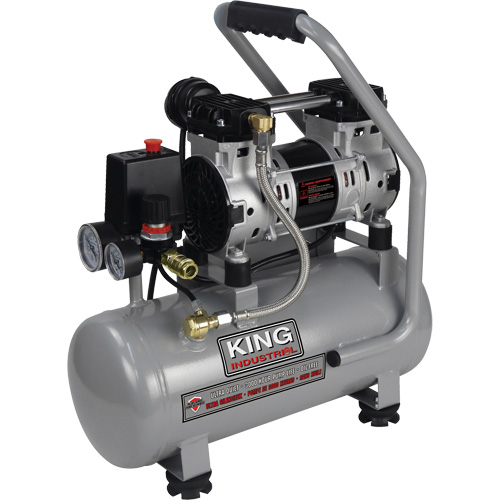 Ultra-Quiet Oil-Free Air Compressor, Gas, 3 gal., 135 PSI D. Morneault & Fils