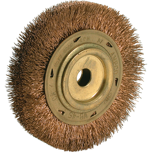 Brosse &agrave; fils cr&ecirc;p&eacute;s pour outils &eacute;lectriques, 6" dia., Arbre 5/8" D. Morneault & Fils