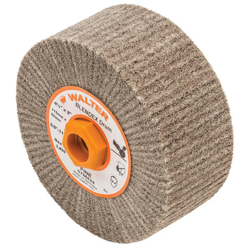Blendex Surface Conditioning Drum, 4-1/2" Dia. x 2" W, 5/8"-11 Arbor, Fine Grit D. Morneault & Fils