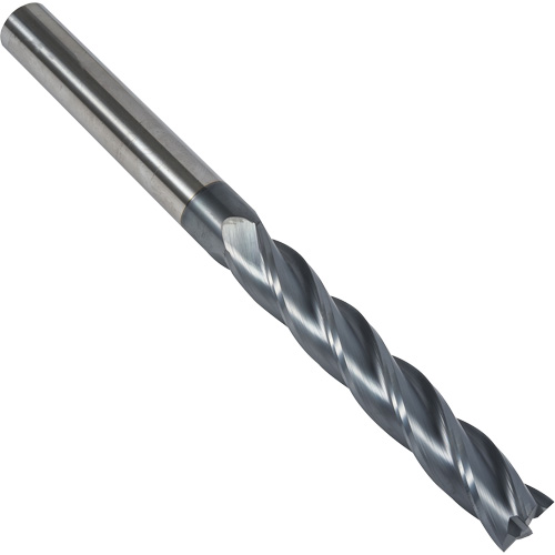 S237 30° Extra Long Square End Mill, 1/4" Dia., 4" L, 4 Flutes, 1/4" Shank, Carbide D. Morneault & Fils