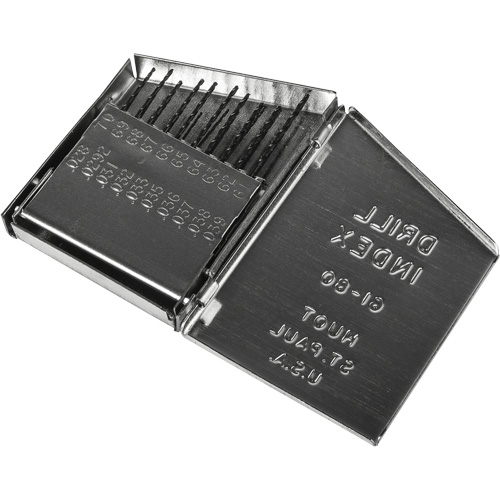 Jeu de forets s&eacute;rie courte combin&eacute;s robustes, 20 morceaux, Acier rapide D. Morneault & Fils