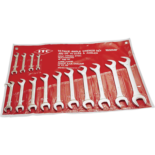 IACW-14 60° & 15° Angle Wrench Set, Open-Ended, 14 Pieces, Imperial D. Morneault & Fils