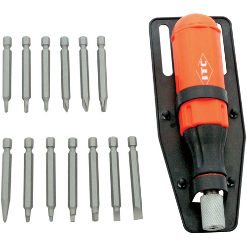 Jeu de tournevis multi-embouts de 15 pi&egrave;ces, Prise Plastique D. Morneault & Fils