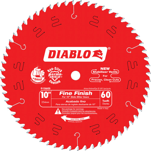 Contractor Saw Blades - Fine Finishing Saw Blades, 10", 60 Teeth, Wood Use D. Morneault & Fils