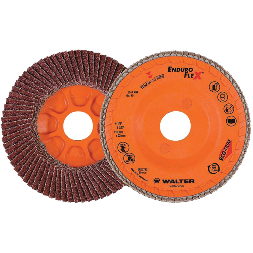 Enduro-Flex Flap Disc, 4-1/2" x 7/8", Type 27, 40 Grit, Zirconia Alumina D. Morneault & Fils