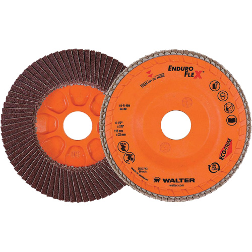 Disque &agrave; lamelles Enduro-Flex, 4-1/2" x 7/8", Type 27, Grain 80, Alumine de zirconium D. Morneault & Fils