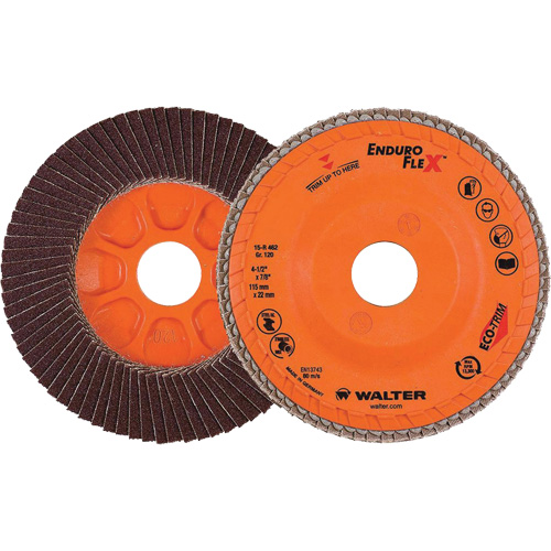 Disque &agrave; lamelles Enduro-Flex, 4-1/2" x 7/8", Type 27, Grain 120, Alumine de zirconium D. Morneault & Fils