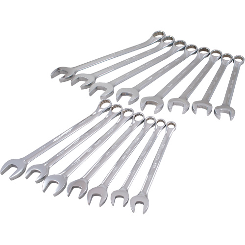 Mirror Chrome Wrench Set, Combination, 15 Pieces, Metric D. Morneault & Fils