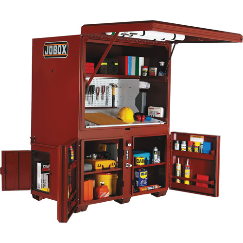 Field Office Jobsite Box, 63" W x 42" D x 80" H, Steel, Red D. Morneault & Fils