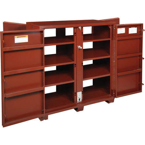 Jobsite Shelf Cabinet, Steel, 63.7 Cubic Feet, Red D. Morneault & Fils