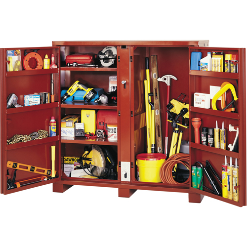 Armoire &agrave; tablettes Jobsite, Acier, 47,5 pi³, Rouge D. Morneault & Fils