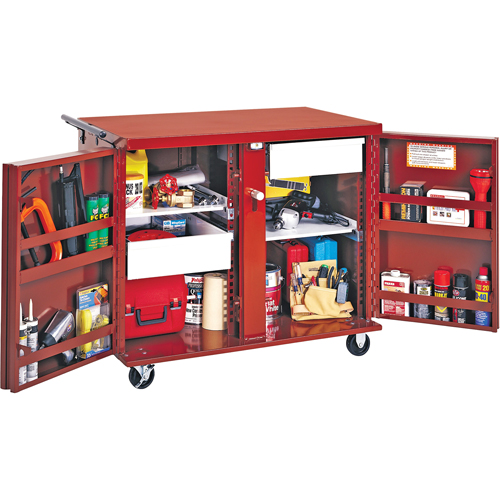 Rolling Work Bench, 43-7/8" W x 38-1/2" H x 26-7/8" D, 21.7 Cubic Feet Capacity D. Morneault & Fils
