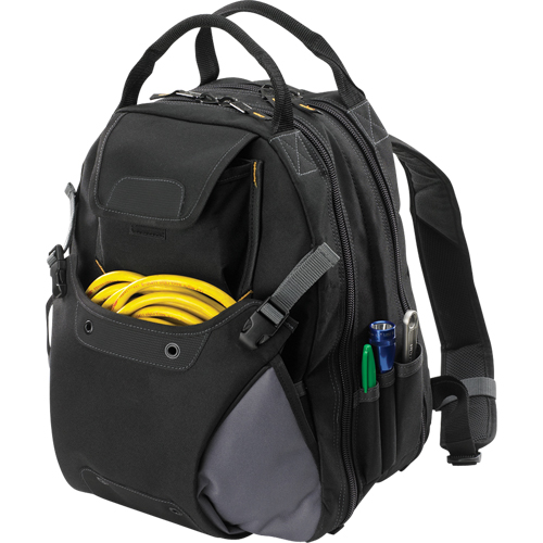 44-Pocket Tool Backpack, 16" L x 13-1/4" W, Black, Polyester D. Morneault & Fils