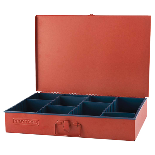 Coffre avec 12 compartiments ajustables, 12" P x 18" la x 3" h, Rouge D. Morneault & Fils
