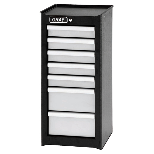 Side Rider Cabinet, 7 Drawers, 14-3/4" W x 18" D x 33.34" H, Black D. Morneault & Fils