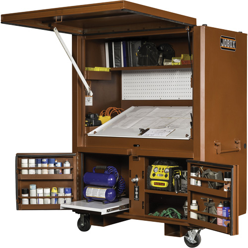Field Office Jobsite Box, 33" W x 63" D x 80" H, Steel, Red D. Morneault & Fils