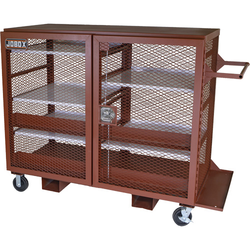 Armoire mobile en treillis, Acier, 49 pi³, Rouge D. Morneault & Fils