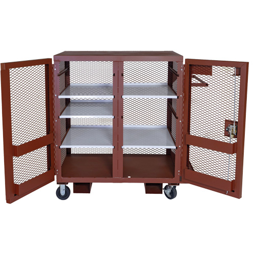 Armoire mobile en treillis, Acier, 37 pi³, Rouge D. Morneault & Fils
