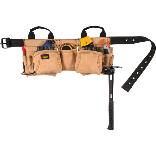Ceinture &agrave; outils pour menuisier, Cuir, Havane D. Morneault & Fils