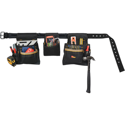 Deluxe Tool Belt Combo, Polyester, Black D. Morneault & Fils