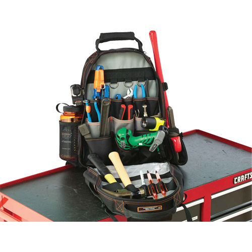 Arsenal&reg; 5843 Tool Backpack, 13-1/2" L x 8-1/2" W, Black, Polyester D. Morneault & Fils