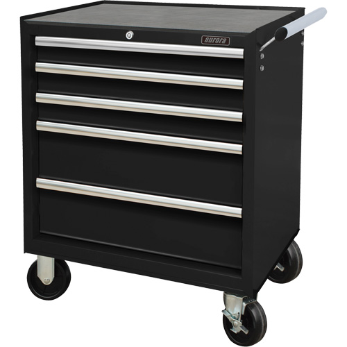 Industrial Tool Cart, 5 Drawers, 27" W x 18-3/4" D x 31-1/2" H, Black D. Morneault & Fils
