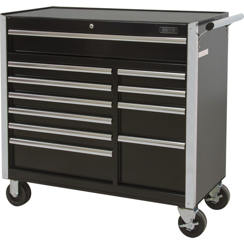 Industrial Tool Cart, 11 Drawers, 41" W x 18-3/4" D x 39-1/3" H, Black D. Morneault & Fils