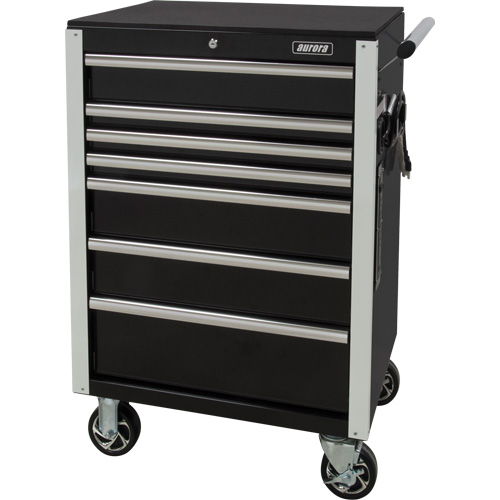 Heavy-Duty Tool Cart, 7 Drawers, 28" W x 22" D x 42-3/8" H, Black D. Morneault & Fils