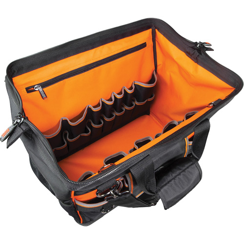 Tradesman Pro Wide-Open Tool Bag, Ballistic Nylon, 42 Pockets, Black D. Morneault & Fils